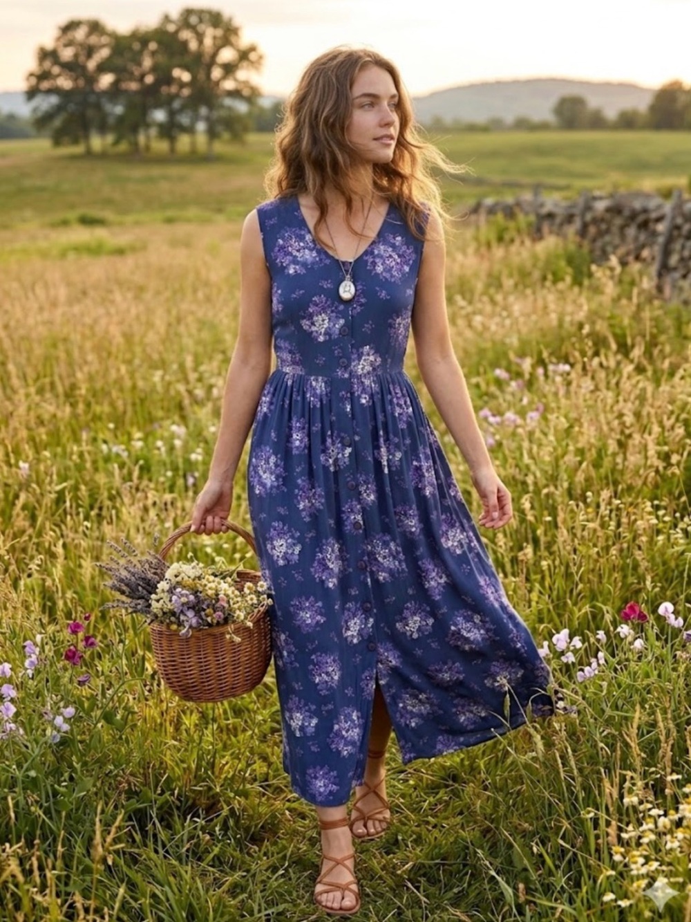 Vintage April Cornell Floral Maxi Dress